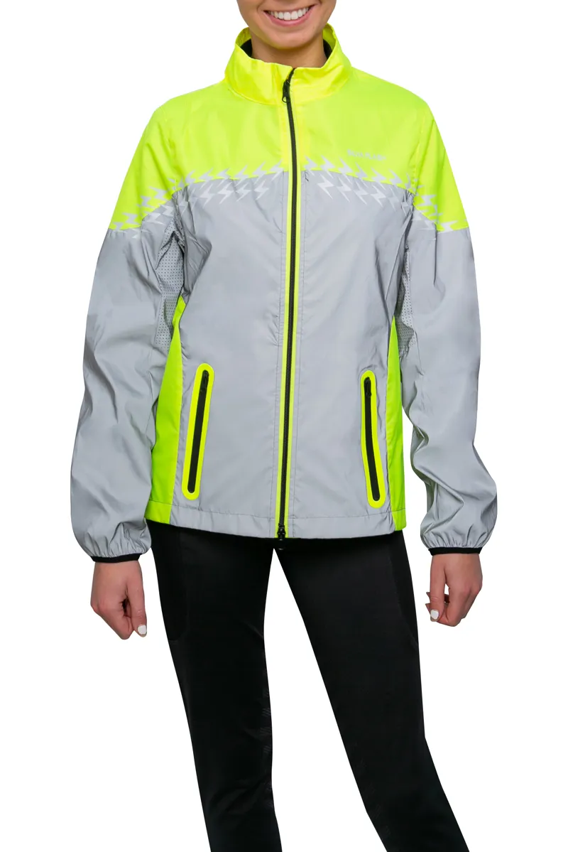 Hy Equestrian Silva Flash Lightweight Duo Reflective Jacket - Yellow/Reflective Silver